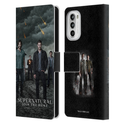 Supernatural Key Art Season 12 Group Leather Book Wallet Case Cover For Motorola Moto G52