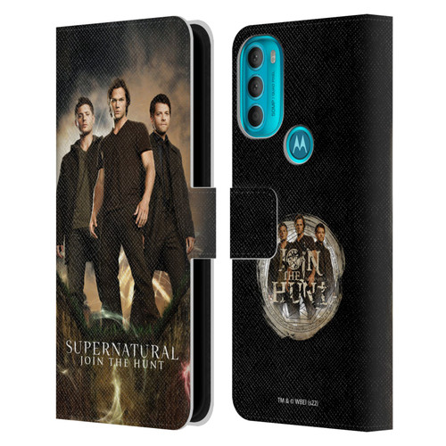 Supernatural Key Art Sam, Dean & Castiel 2 Leather Book Wallet Case Cover For Motorola Moto G71 5G
