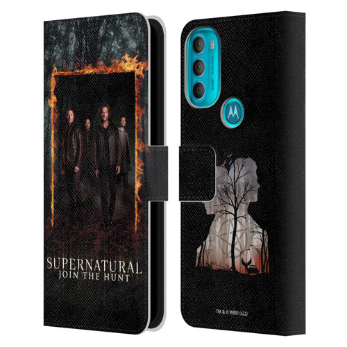 Supernatural Key Art Sam, Dean, Castiel & Crowley Leather Book Wallet Case Cover For Motorola Moto G71 5G