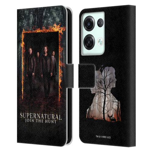 Supernatural Key Art Sam, Dean, Castiel & Crowley Leather Book Wallet Case Cover For OPPO Reno8 Pro