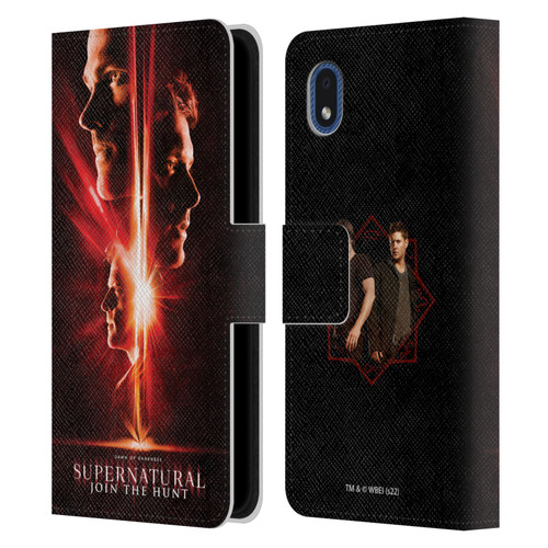 Supernatural Key Art Sam, Dean & Castiel Leather Book Wallet Case Cover For Samsung Galaxy A01 Core (2020)