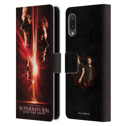 Supernatural Key Art Sam, Dean & Castiel Leather Book Wallet Case Cover For Samsung Galaxy A02/M02 (2021)