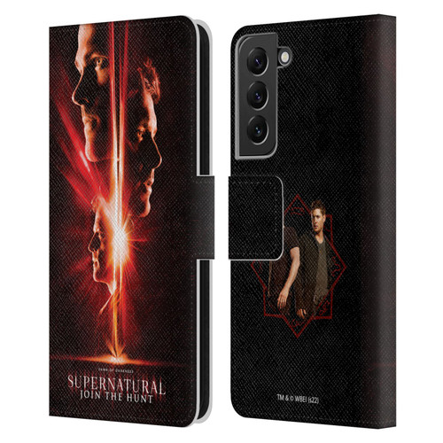 Supernatural Key Art Sam, Dean & Castiel Leather Book Wallet Case Cover For Samsung Galaxy S22+ 5G