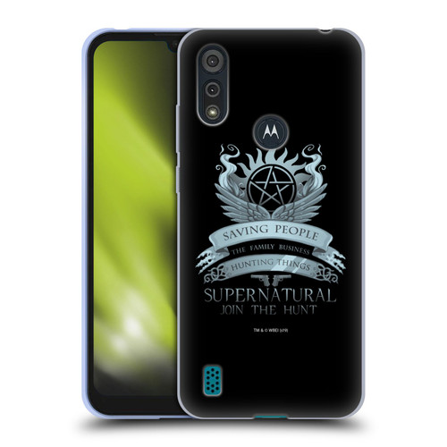 Supernatural Vectors Saving People Logo Soft Gel Case for Motorola Moto E6s (2020)