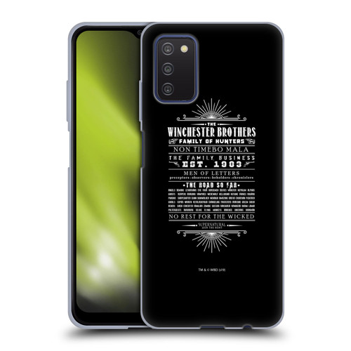 Supernatural Vectors Winchester Brothers Soft Gel Case for Samsung Galaxy A03s (2021)