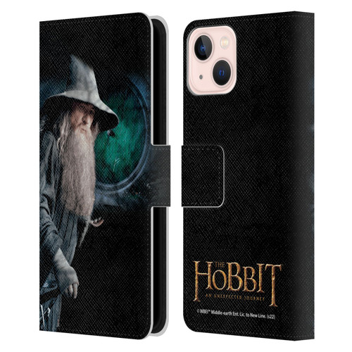 The Hobbit An Unexpected Journey Key Art Gandalf Leather Book Wallet Case Cover For Apple iPhone 13