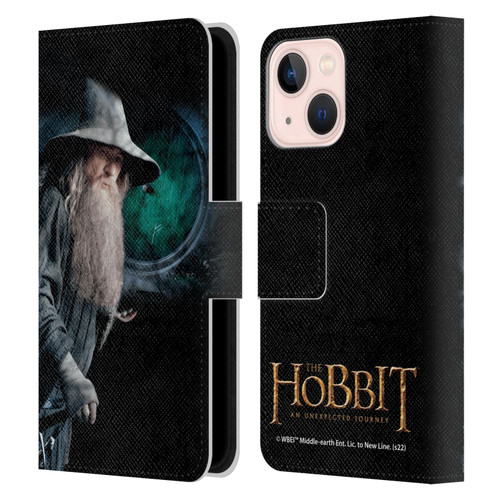 The Hobbit An Unexpected Journey Key Art Gandalf Leather Book Wallet Case Cover For Apple iPhone 13 Mini