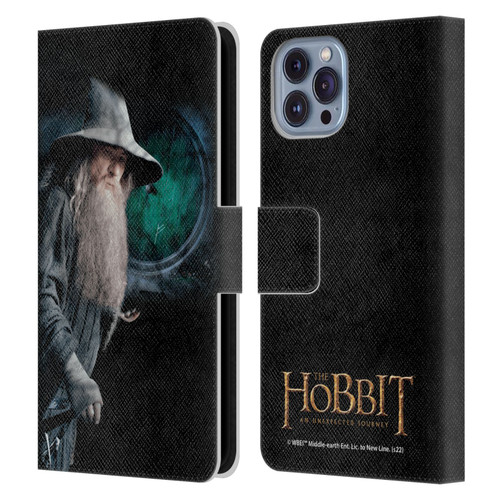 The Hobbit An Unexpected Journey Key Art Gandalf Leather Book Wallet Case Cover For Apple iPhone 14