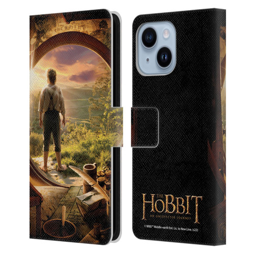 The Hobbit An Unexpected Journey Key Art Hobbit In Door Leather Book Wallet Case Cover For Apple iPhone 14 Plus