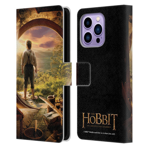 The Hobbit An Unexpected Journey Key Art Hobbit In Door Leather Book Wallet Case Cover For Apple iPhone 14 Pro Max