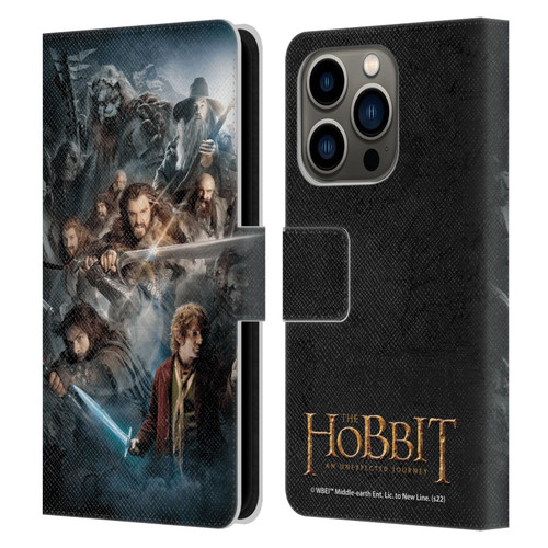 The Hobbit An Unexpected Journey Key Art Group Leather Book Wallet Case Cover For Apple iPhone 14 Pro