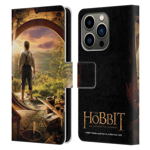 The Hobbit An Unexpected Journey Key Art Hobbit In Door Leather Book Wallet Case Cover For Apple iPhone 14 Pro