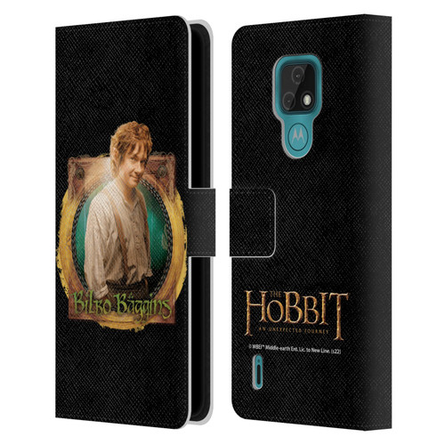 The Hobbit An Unexpected Journey Key Art Bilbo Leather Book Wallet Case Cover For Motorola Moto E7