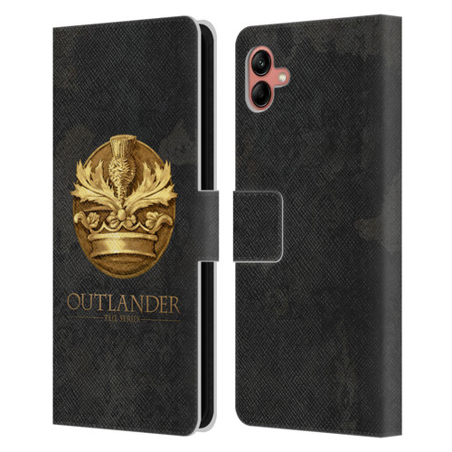 Outlander Seals And Icons Scotland Thistle Leather Book Wallet Case Cover For Samsung Galaxy A04 (2022)