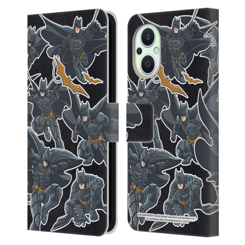 The Dark Knight Character Art Batman Sticker Collage Leather Book Wallet Case Cover For OPPO Reno8 Lite