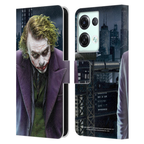 The Dark Knight Character Art Joker Leather Book Wallet Case Cover For OPPO Reno8 Pro