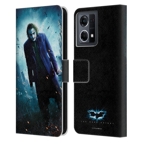 The Dark Knight Key Art Joker Poster Leather Book Wallet Case Cover For OPPO Reno8 4G