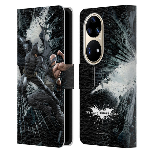 The Dark Knight Rises Character Art Batman Vs Bane Leather Book Wallet Case Cover For Huawei P50 Pro