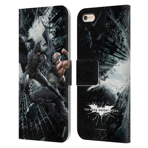The Dark Knight Rises Character Art Batman Vs Bane Leather Book Wallet Case Cover For Apple iPhone 6 Plus / iPhone 6s Plus