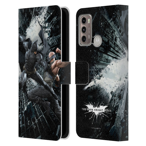 The Dark Knight Rises Character Art Batman Vs Bane Leather Book Wallet Case Cover For Motorola Moto G60 / Moto G40 Fusion