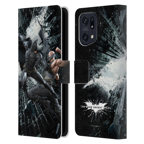 The Dark Knight Rises Character Art Batman Vs Bane Leather Book Wallet Case Cover For OPPO Find X5