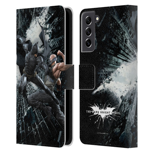 The Dark Knight Rises Character Art Batman Vs Bane Leather Book Wallet Case Cover For Samsung Galaxy S21 FE 5G