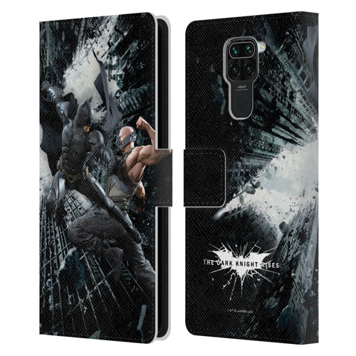 The Dark Knight Rises Character Art Batman Vs Bane Leather Book Wallet Case Cover For Xiaomi Redmi Note 9 / Redmi 10X 4G