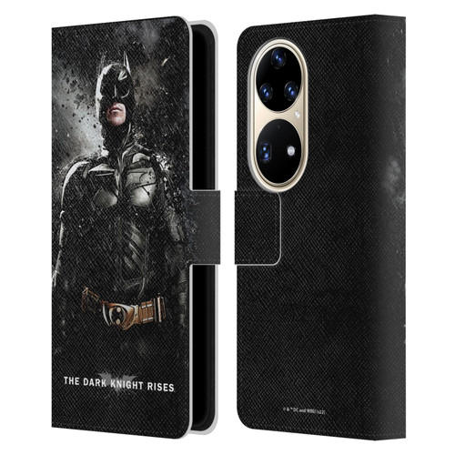 The Dark Knight Rises Key Art Batman Rain Poster Leather Book Wallet Case Cover For Huawei P50 Pro