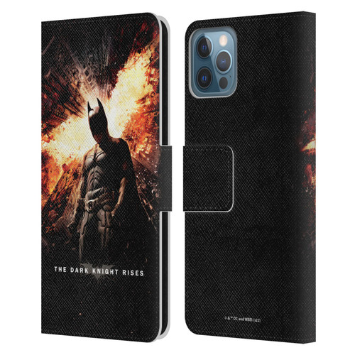 The Dark Knight Rises Key Art Batman Poster Leather Book Wallet Case Cover For Apple iPhone 12 / iPhone 12 Pro