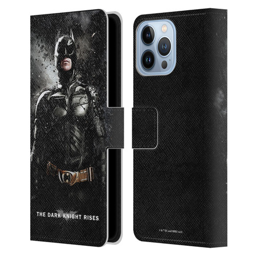 The Dark Knight Rises Key Art Batman Rain Poster Leather Book Wallet Case Cover For Apple iPhone 13 Pro Max