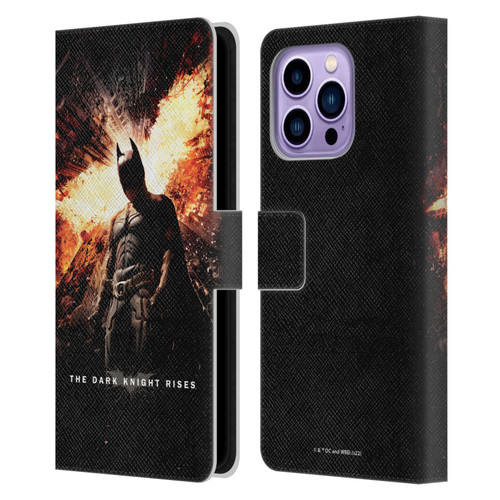 The Dark Knight Rises Key Art Batman Poster Leather Book Wallet Case Cover For Apple iPhone 14 Pro Max