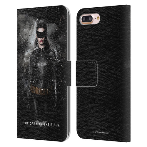 The Dark Knight Rises Key Art Catwoman Rain Poster Leather Book Wallet Case Cover For Apple iPhone 7 Plus / iPhone 8 Plus