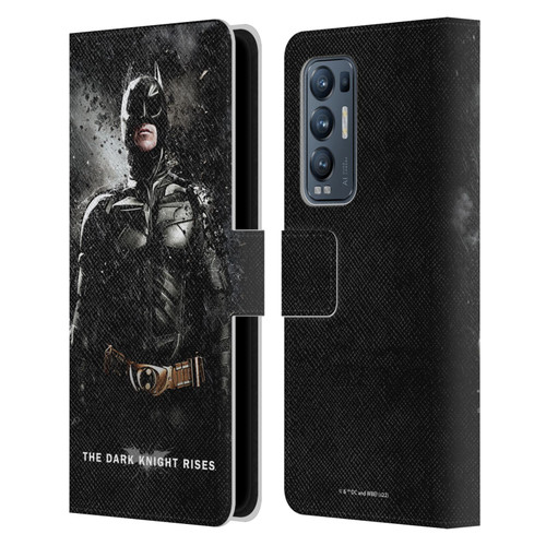 The Dark Knight Rises Key Art Batman Rain Poster Leather Book Wallet Case Cover For OPPO Find X3 Neo / Reno5 Pro+ 5G