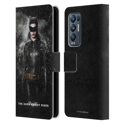 The Dark Knight Rises Key Art Catwoman Rain Poster Leather Book Wallet Case Cover For OPPO Find X3 Neo / Reno5 Pro+ 5G