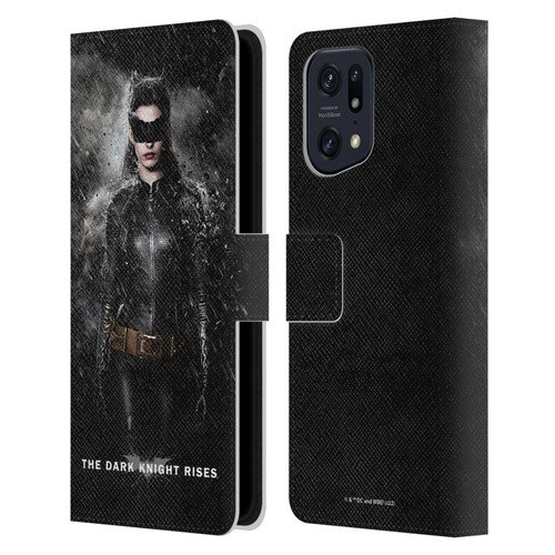 The Dark Knight Rises Key Art Catwoman Rain Poster Leather Book Wallet Case Cover For OPPO Find X5