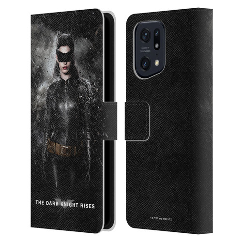 The Dark Knight Rises Key Art Catwoman Rain Poster Leather Book Wallet Case Cover For OPPO Find X5 Pro