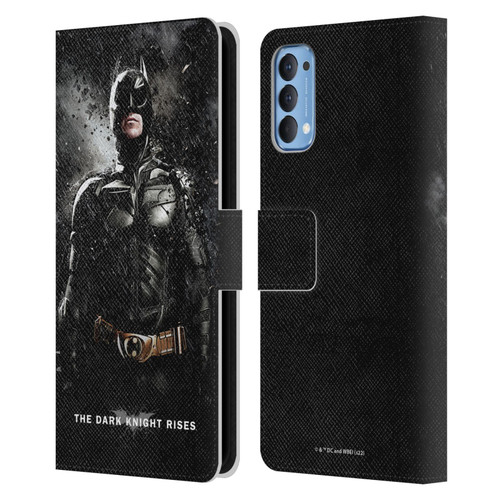 The Dark Knight Rises Key Art Batman Rain Poster Leather Book Wallet Case Cover For OPPO Reno 4 5G