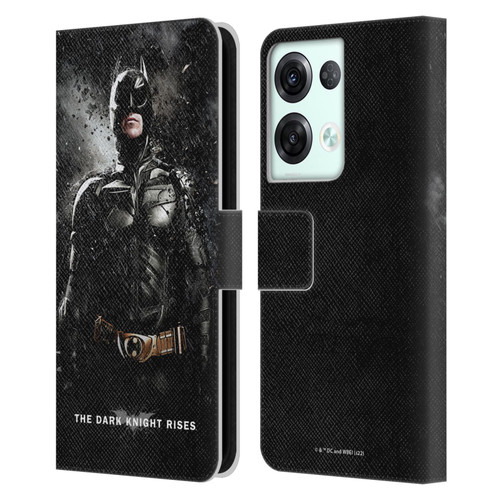 The Dark Knight Rises Key Art Batman Rain Poster Leather Book Wallet Case Cover For OPPO Reno8 Pro