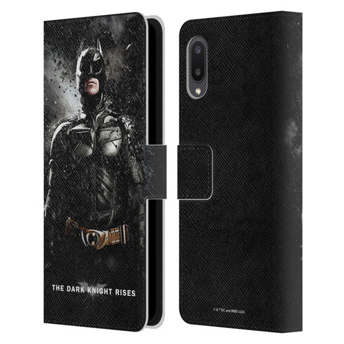 The Dark Knight Rises Key Art Batman Rain Poster Leather Book Wallet Case Cover For Samsung Galaxy A02/M02 (2021)