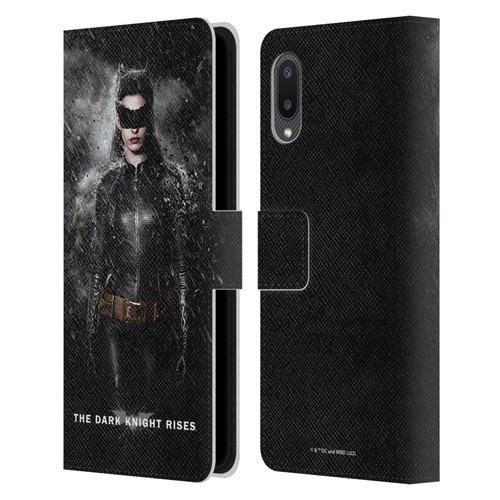 The Dark Knight Rises Key Art Catwoman Rain Poster Leather Book Wallet Case Cover For Samsung Galaxy A02/M02 (2021)