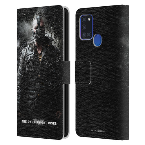 The Dark Knight Rises Key Art Bane Rain Poster Leather Book Wallet Case Cover For Samsung Galaxy A21s (2020)