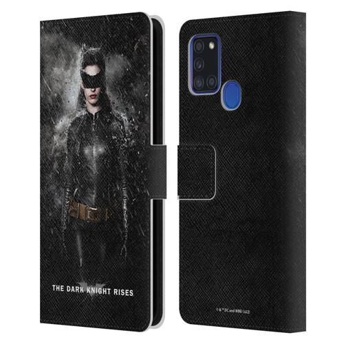 The Dark Knight Rises Key Art Catwoman Rain Poster Leather Book Wallet Case Cover For Samsung Galaxy A21s (2020)