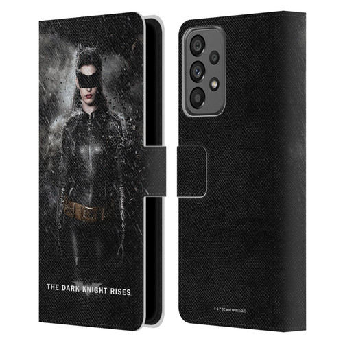 The Dark Knight Rises Key Art Catwoman Rain Poster Leather Book Wallet Case Cover For Samsung Galaxy A73 5G (2022)