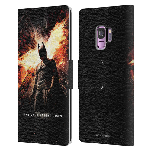 The Dark Knight Rises Key Art Batman Poster Leather Book Wallet Case Cover For Samsung Galaxy S9