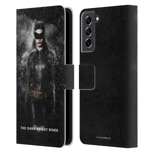The Dark Knight Rises Key Art Catwoman Rain Poster Leather Book Wallet Case Cover For Samsung Galaxy S21 FE 5G