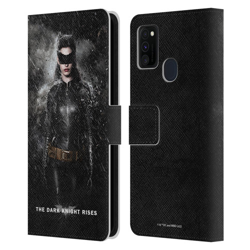 The Dark Knight Rises Key Art Catwoman Rain Poster Leather Book Wallet Case Cover For Samsung Galaxy M30s (2019)/M21 (2020)