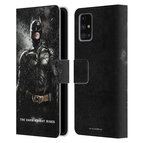 The Dark Knight Rises Key Art Batman Rain Poster Leather Book Wallet Case Cover For Samsung Galaxy M31s (2020)