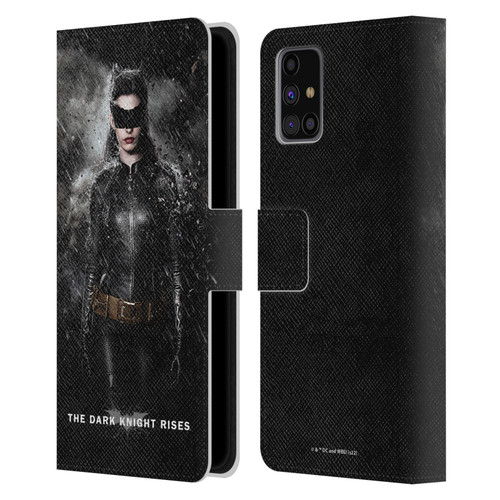 The Dark Knight Rises Key Art Catwoman Rain Poster Leather Book Wallet Case Cover For Samsung Galaxy M31s (2020)