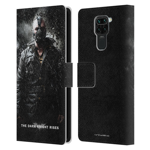 The Dark Knight Rises Key Art Bane Rain Poster Leather Book Wallet Case Cover For Xiaomi Redmi Note 9 / Redmi 10X 4G