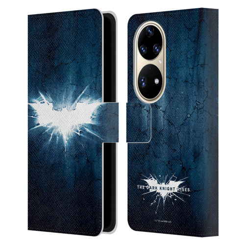 The Dark Knight Rises Logo Grunge Leather Book Wallet Case Cover For Huawei P50 Pro